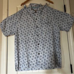 Tommy Bahama Shirt Mens XL Blue Button Up Short Sleeve Relax